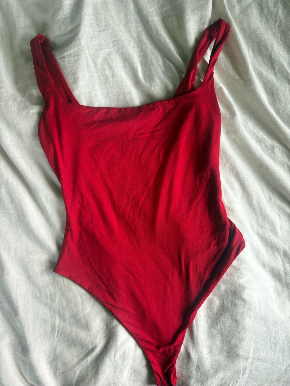 Naked Wardrobe Red Strappy Bodysuit Size M